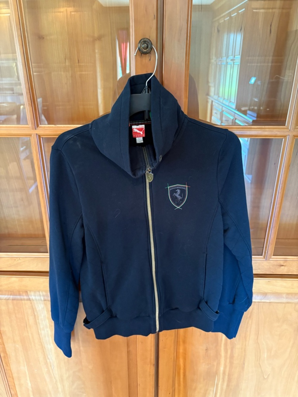 Puma Navy Blue Full-Zip Jacket with Shield Emblem